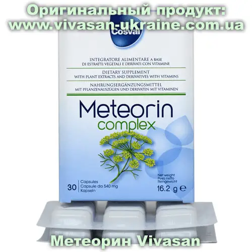 Метеорин / Meteorin 30 капсул, Vivasan, Швейцария. Минерально-витаминные комплексы