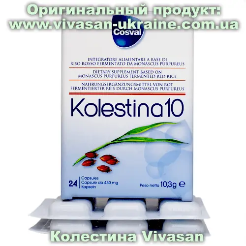 Колестина / Kolestina 24 капсулы, Vivasan, Швейцария. Минерально-витаминные комплексы